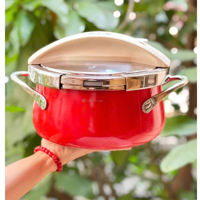 Nồi áp suất cơ Inox 304 Hàn Quốc dung tích 3L LPC-068 kèm khay hấp, đáy từ - 120kPa- Hàng chính hãng