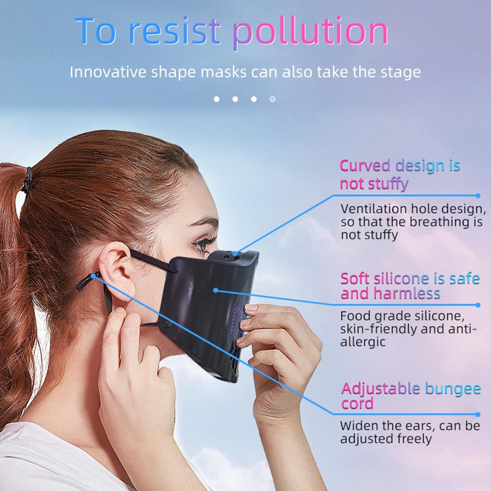 Soft Comfortable Silicone LED Face Mask DIY Programmable Message Display Mask for Halloween Cosplay