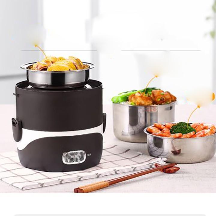 Cặp Lồng Cắm Điện 3 Tầng ruột inox Cao Cấp Giữ Nóng Thức Ăn Liên Tục