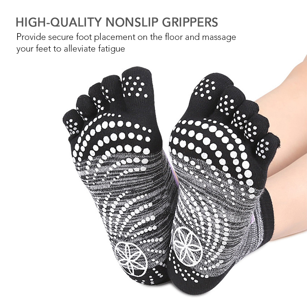 Vớ tập Yoga, khiêu vũ xỏ ngón, chống trượt, chất liệu cotton thoáng khí giúp đôi chân luôn thoải mái trong suốt quá trình tập luyện