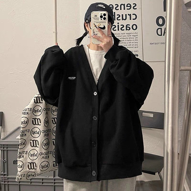 Áo Cardigan Logo THêu Chữ FREESHIP Khoác Nỉ Thu Đông Nam Nữ Cặp Đôi - Form Rộng Unisex Len Thu Đông