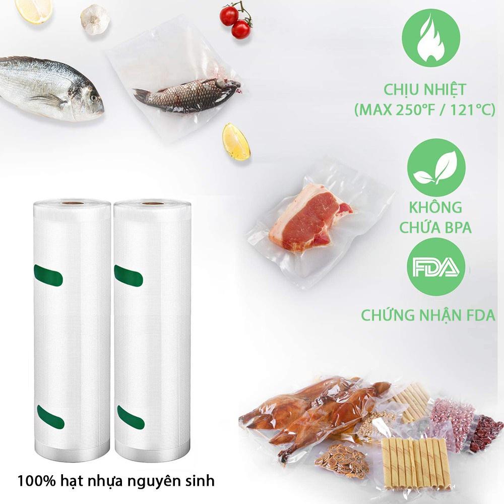 Túi hút chân không thực phẩm một mặt nhám dạng cuộn FOOD SAVER kích thước 25x500