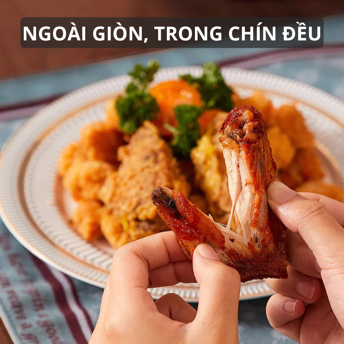 Nồi chiên không dầu lòng thủy tinh khay inox 304 không bong chống dính, gỉ sét, dung tích tổng 6L bảo hành 24 tháng