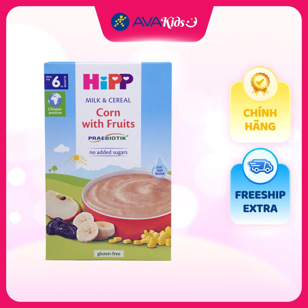 Bột ăn dặm HiPP sữa, ngô và hoa quả hộp 250g (từ 6 tháng) - Hàng Chính Hãng