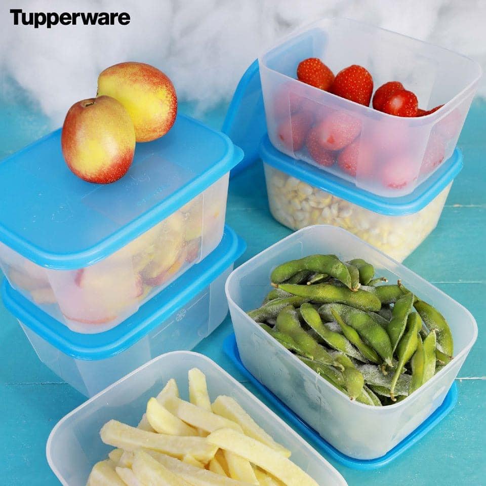 Combo 10 Hộp Trữ Đông Tupperware 650ml - Nắp Xanh - Kín Mùi - Kín Khí - Nhựa Nguyên Sinh