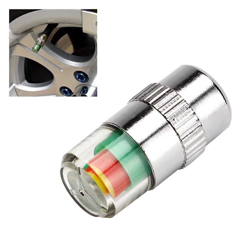 Set 4 nắp van lốp xe chỉ báo áp suất 3 màu sắc 2.4bar 36PSI chất lượng cao