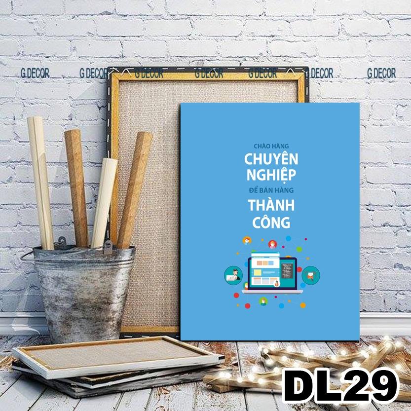 Tranh treo tường canvas 1 bức tạo động lực, tranh slogan trang trí văn phòng, tranh cổ động treo phòng làm việc, chữ 03