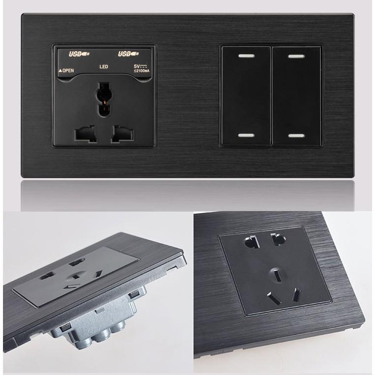 Ổ Cắm, Công Tắc Âm Tường Đa Năng 2 Module TK-KL2