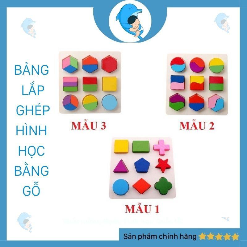 Bảng Lắp Ghép Hình Học Bằng Gỗ Nhiều Màu Sắc Có 3 Cấp Độ Giúp Phát Triển Trí Tuệ An Toàn Cho Bé