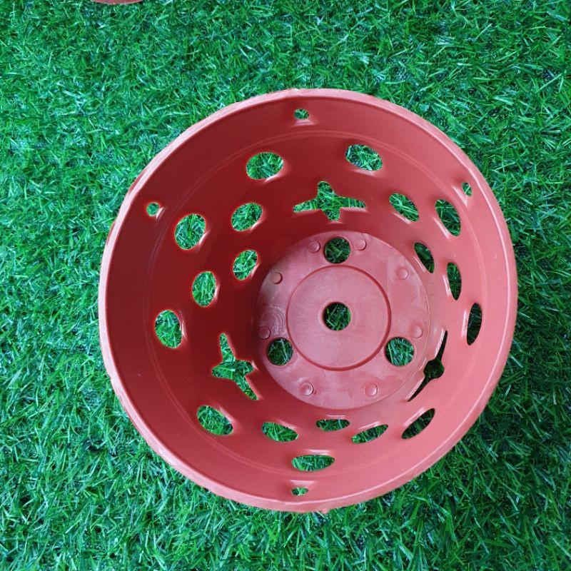 Combo 50 chậu nhựa f20 giả đất trồng lan,chậu treo cây ,chậu nhựa trồng cây ,giỏ treo lan