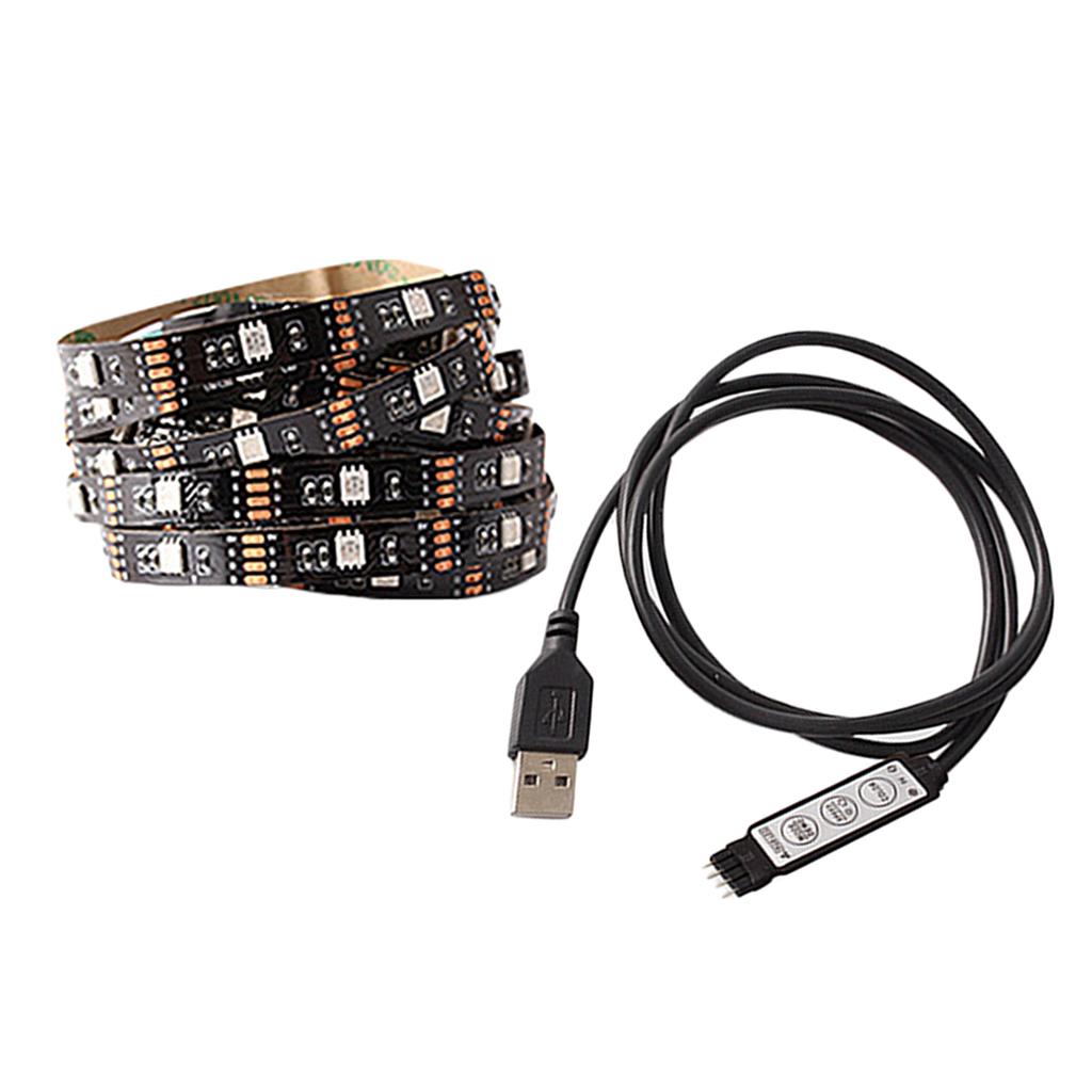 Bluetooth Control RGB LED Dải ánh Sáng USB Xe Hơi TV Trở Lại