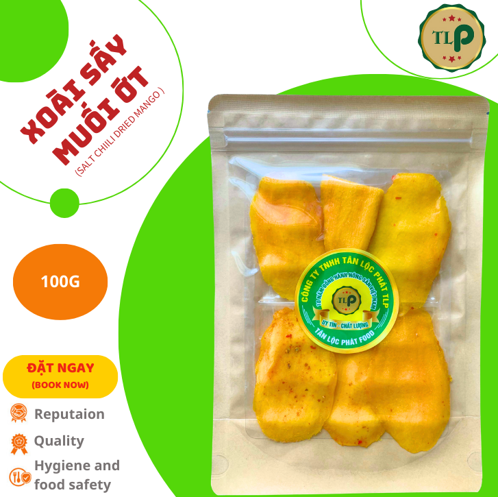 XOÀI SẤY MUỐI ỚT THĂNG HOA TÂN LỘC PHÁT BỊCH 150G - ĐỒ ĂN VẶT