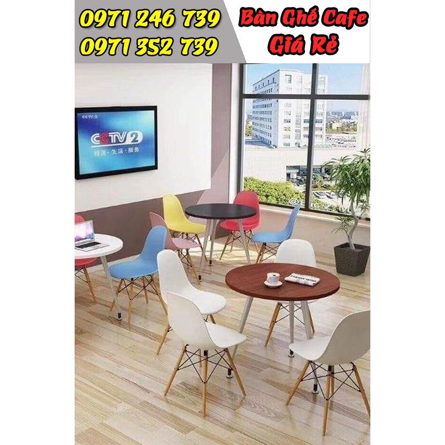 Ghế nhựa chân gỗ - ghế cafe -