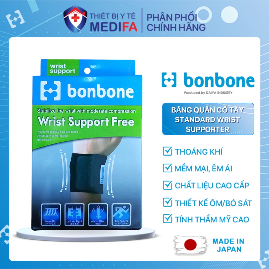 Đai Nẹp Cổ Tay Bonbone Standard Wrist Supporter, Đai Cố Định Cổ Tay Chấn Thương Bonbone Nhật Bản