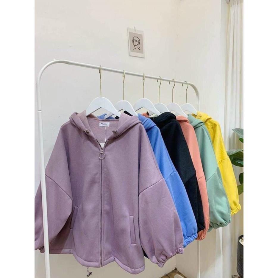 Áo khoác hoodie nỉ Chống Rét Cho Nữ LOKI SHOP Form Rộng KÉO TRÒN Chất Nỉ Unisex SIÊU ĐẸP Ulzzang