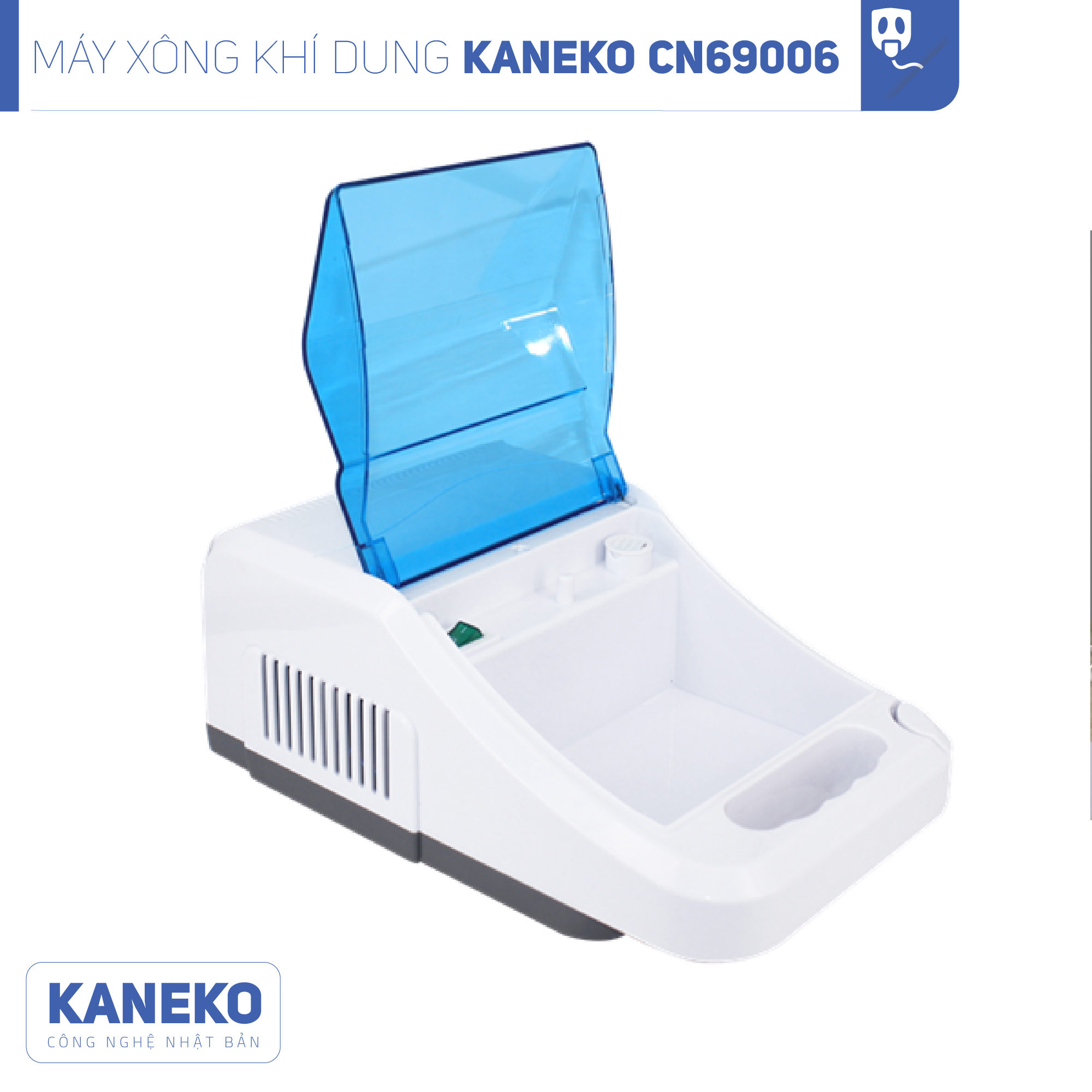 Máy xông khí dung KANEKO CNB69016,Máy xông họng,Máy xông mũi,Máy xông mũi họng,Máy khí dung,Máy xông khí dung công nghệ nhật bản,Máy xông mũi họng khí dung