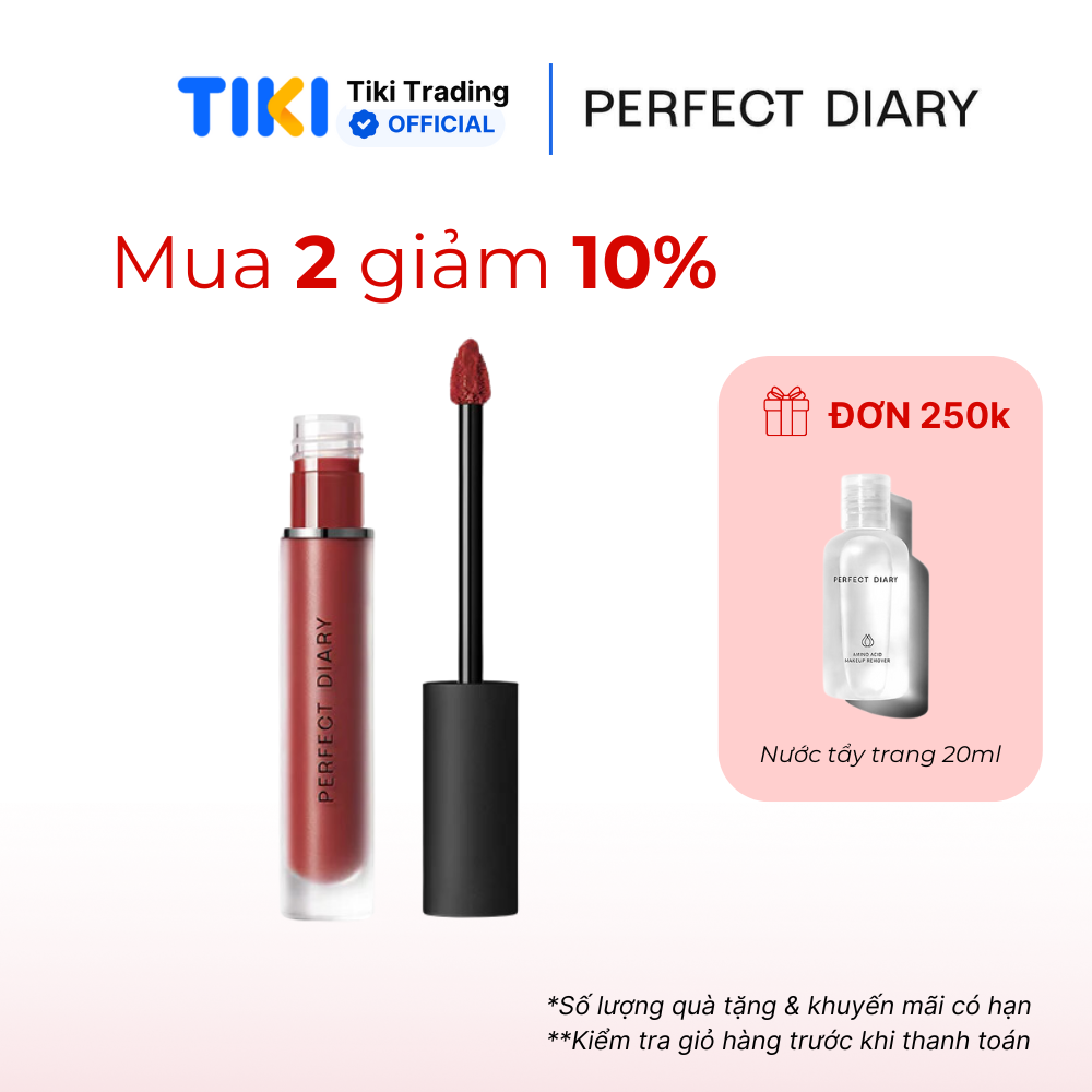 Son kem lì PERFECT DIARY DreamMatte nhiều màu siêu mịn lâu trôi cao cấp 2.5g