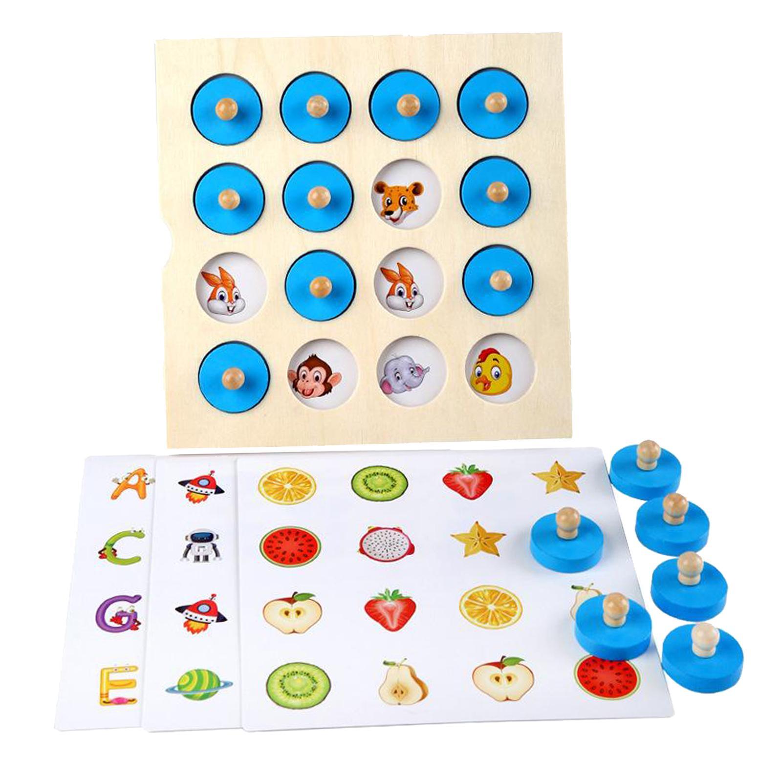 Kid Wooden Memory Chess Board Memory Training Game Educational Toy