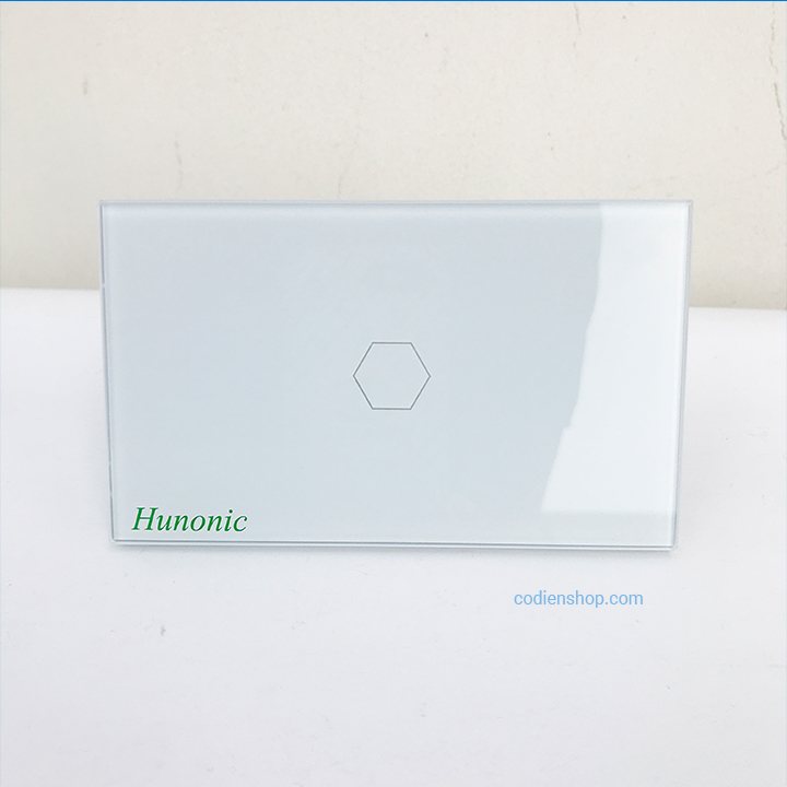 Công tắc cảm ứng bằng điện thoại HUNONIC 1 Nút màu trắng - WIFI + HẸN GIỜ