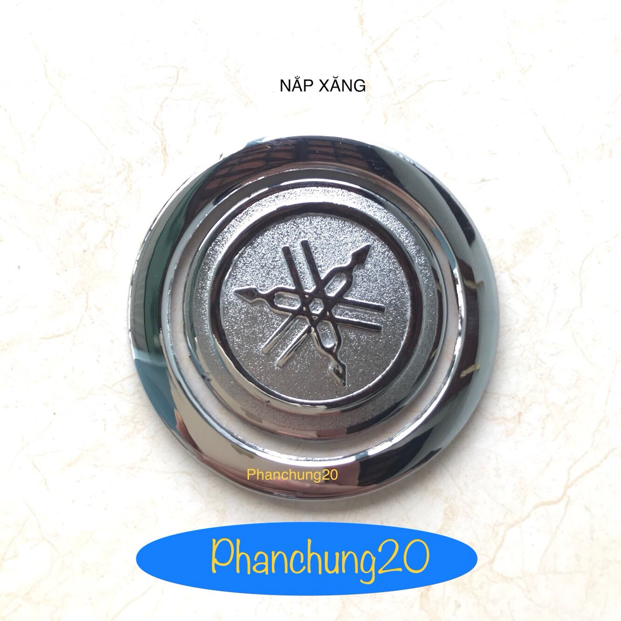 ỐP NẮP BÌNH XĂNG DÙNG CHO ĐỜI XE YAMAHA GRANDE 2023 2024 CROM