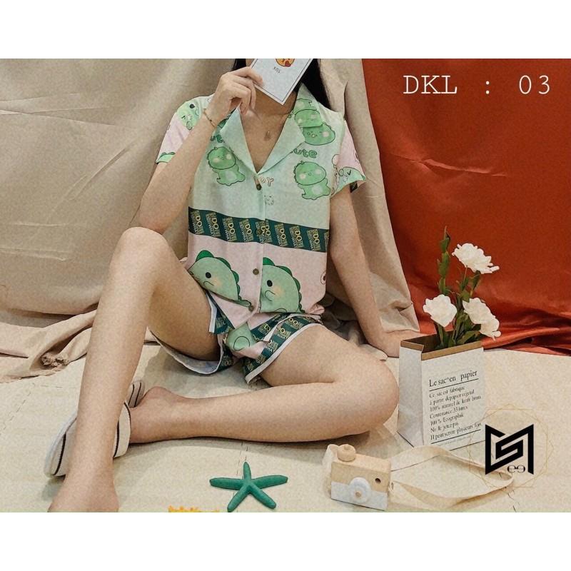Đồ ngủ mặc nhà pijama lụa Satin thiết kế cao cấp tay ngắn quần ngắn cộc tay