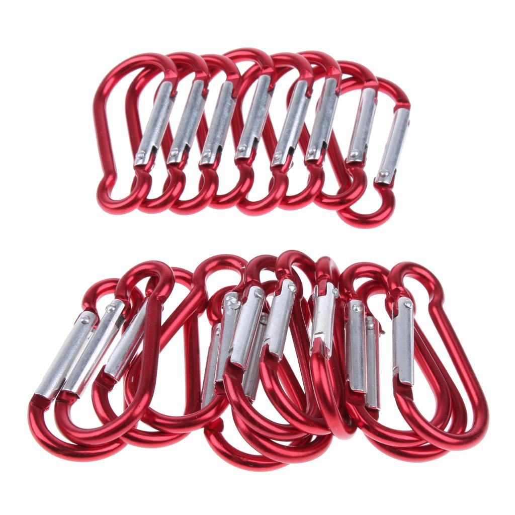 Outdoor Aluminum D-Ring Carabiner Camping Keychain Clip Snap Hook Black