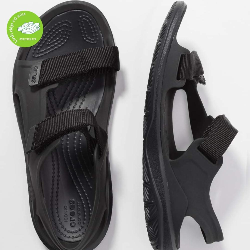 Sandal nhựa cross nam exprestion quai dán màu đen tuyền êm, nhẹ, thoáng, hàng xịn, full box