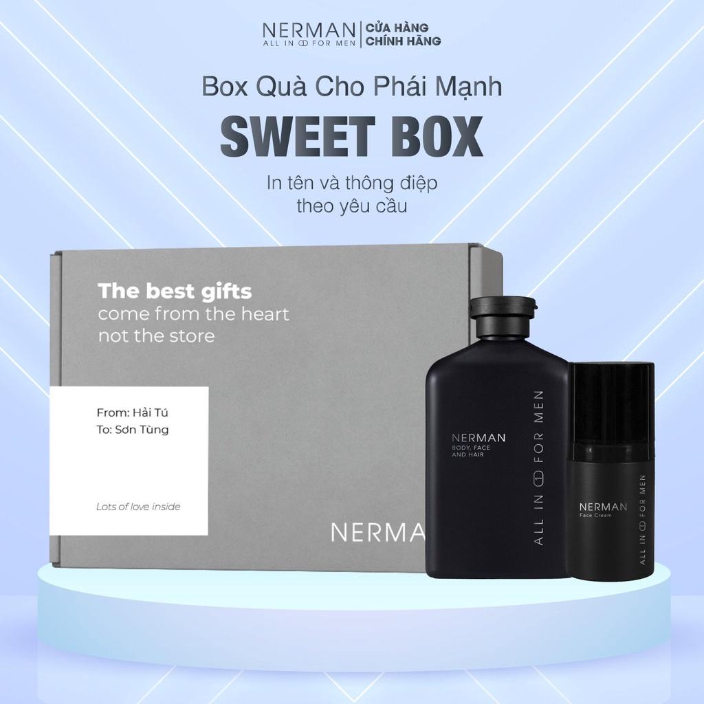 SWEET BOX - Sữa tắm gội hương nước hoa 3in1 350ml & Kem dưỡng trắng, giảm thâm, mờ sẹo Perfect Whitening Cream 30ml