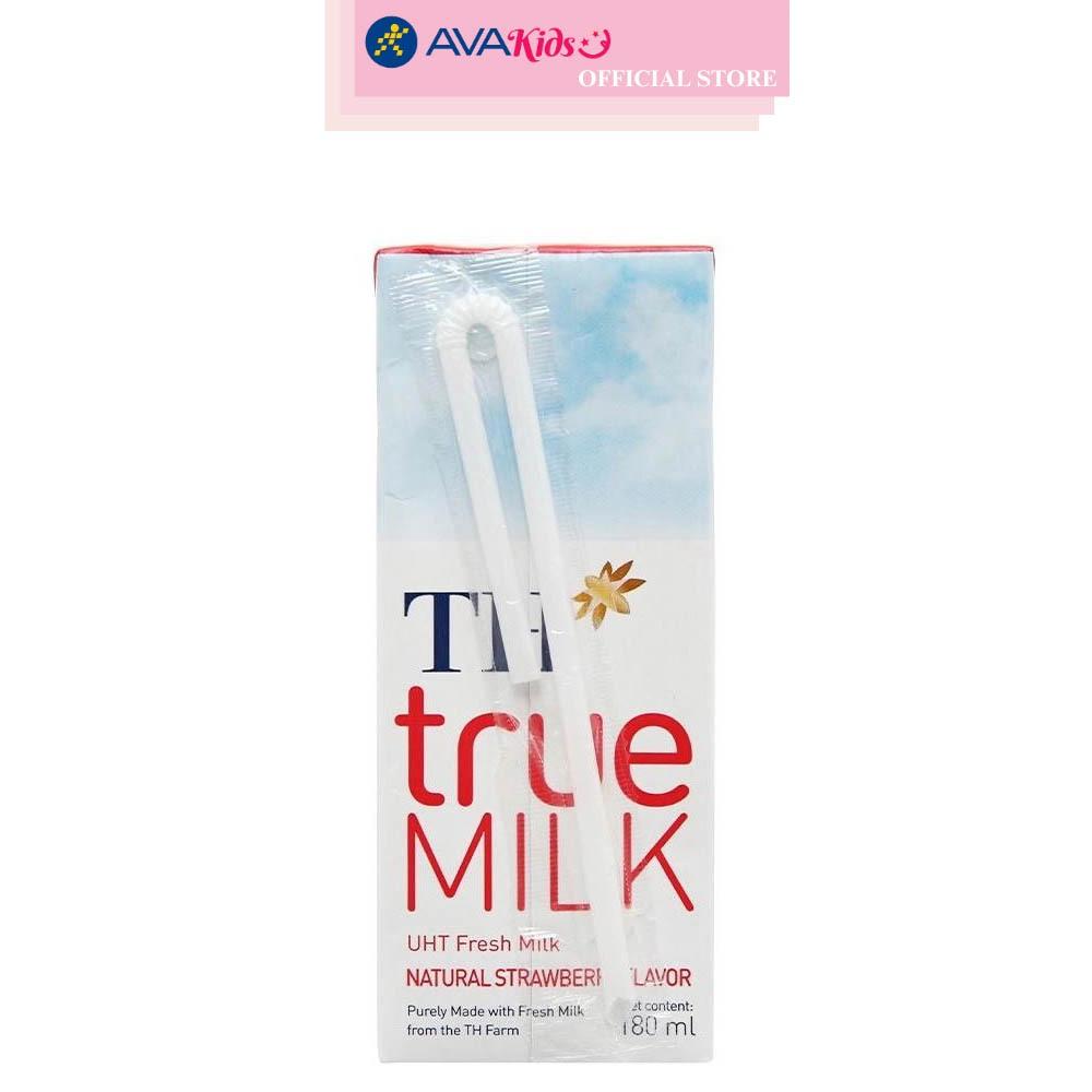 Lốc 4 hộp sữa tươi tiệt trùng TH true MILK có đường hương dâu 180 ml (từ 1 tuổi)