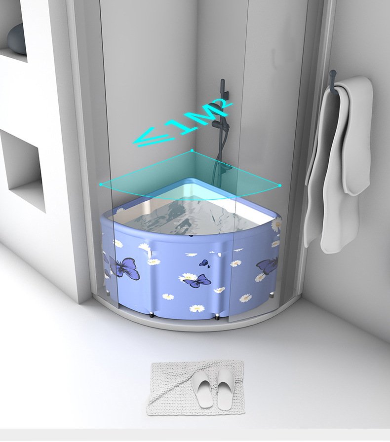 Bồn Tắm Gia Đình Hình Tam Giác Có Thể Đặt Góc Tường Spa Bathtub Có Thể Gập Gọn