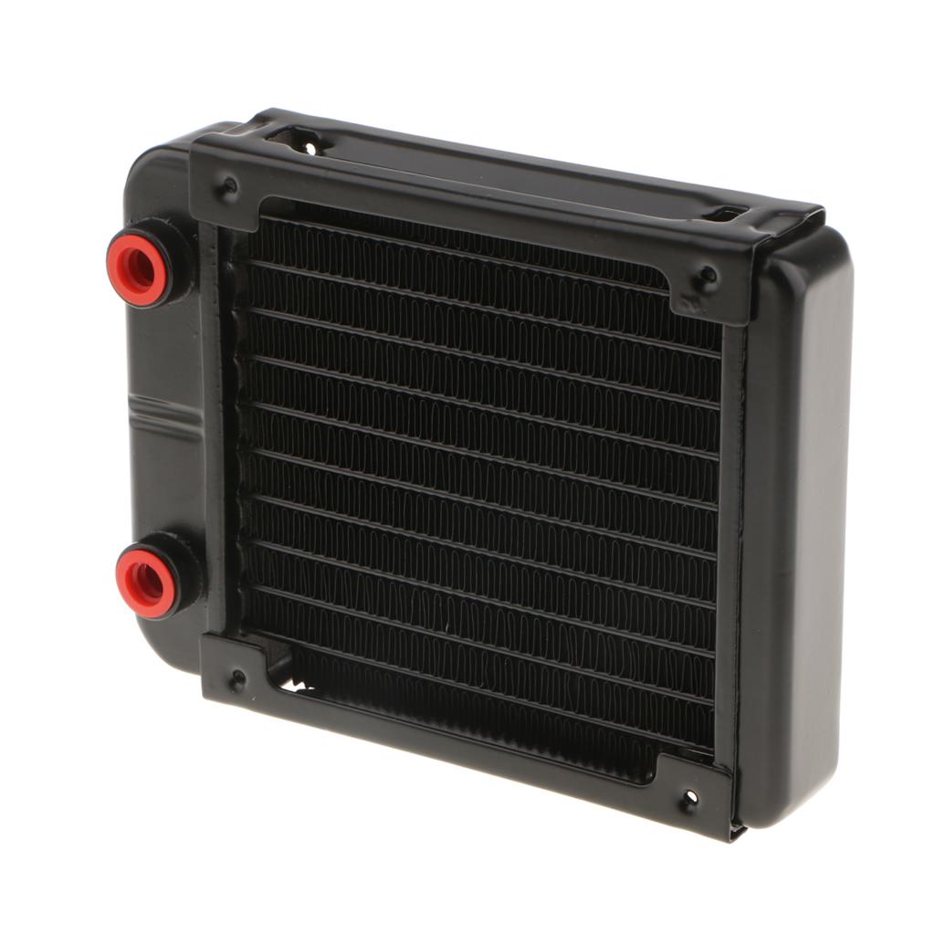2x G1/4 10 Pipe Aluminum Heat Exchanger Radiator PC CPU Water Cooling 120mm
