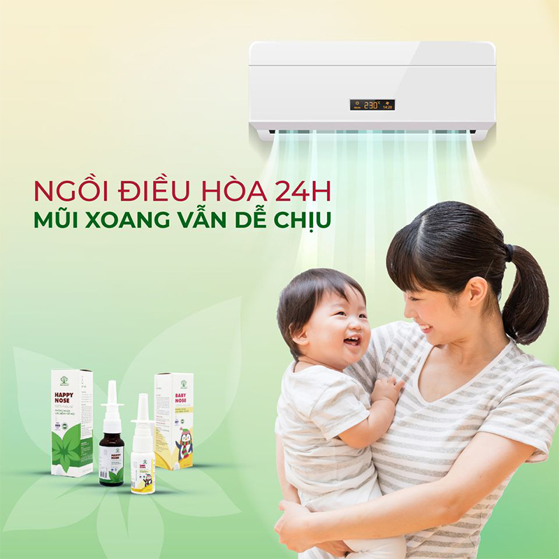 Combo xịt mũi bảo vệ sức khỏe cho cả gia đình. 2 Happy Nose cho ba mẹ và Baby Nose cho bé. Dứt điểm viêm xoang nhẹ và mãn tính. Nguồn gốc tự nhiên, an toàn tuyệt đối