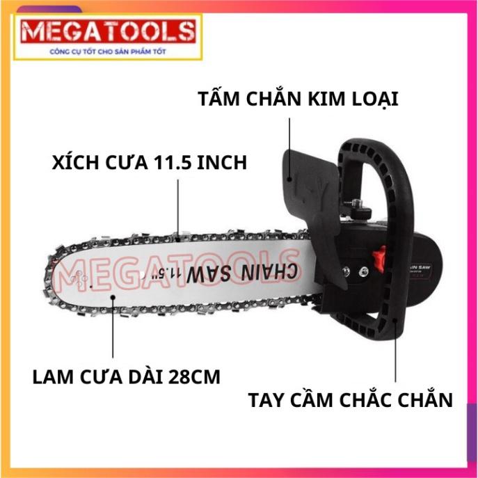 Lưỡi cưa xích gắn máy mài cầm tay tra dầu tự động