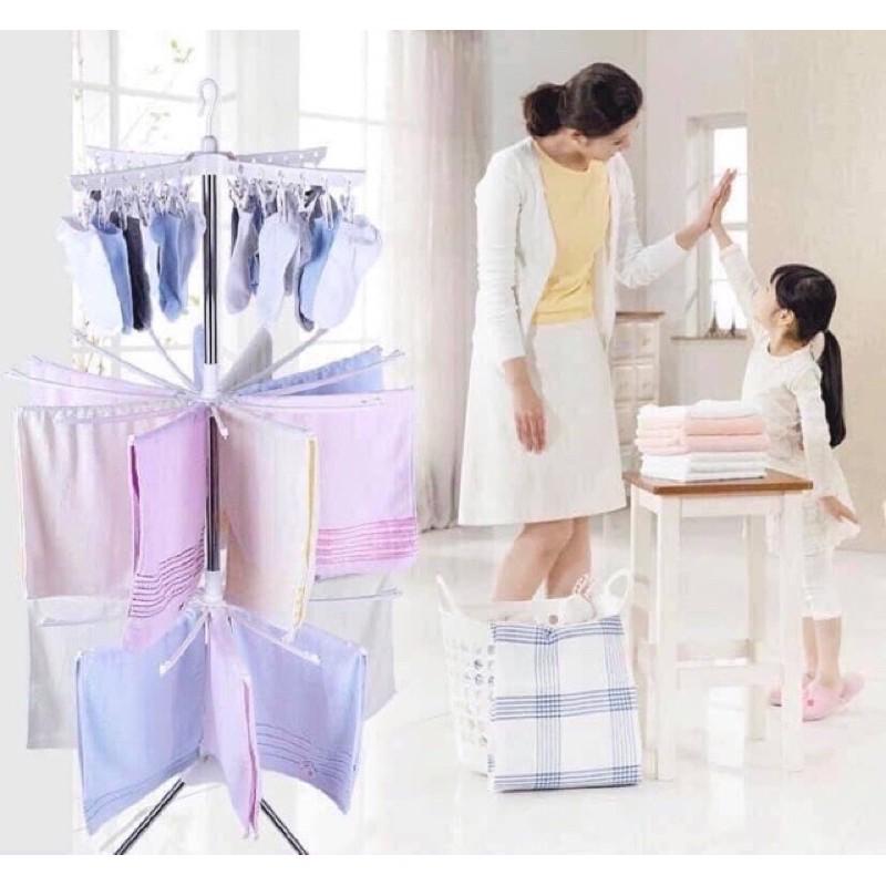 Cây Phơi Đồ gấp gọn đa năng 3 tầng, treo đồ cho trẻ em, bé sơ sinh