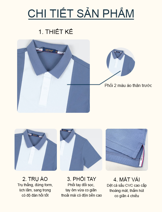 Áo Thun Polo Nam Cao Cấp VIỆT PHÁP / Form Basic - Chất liệu cotton co dãn thấm hút mồ hồi tốt 3204