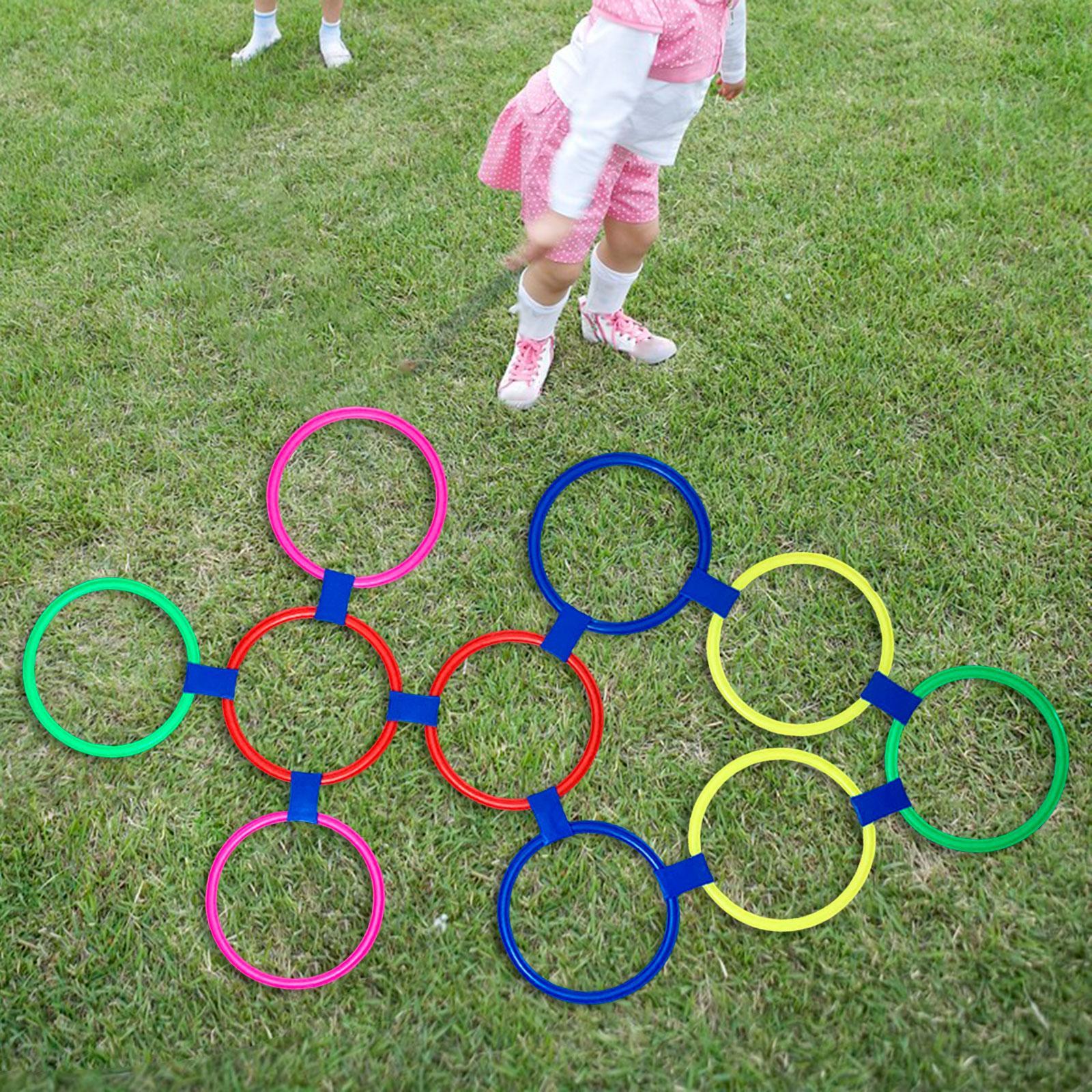 10x Speed Agility Training Rings Speed Agility Rings Set Multifunction with 10 Buckles Sports Speed Set for Adults Football