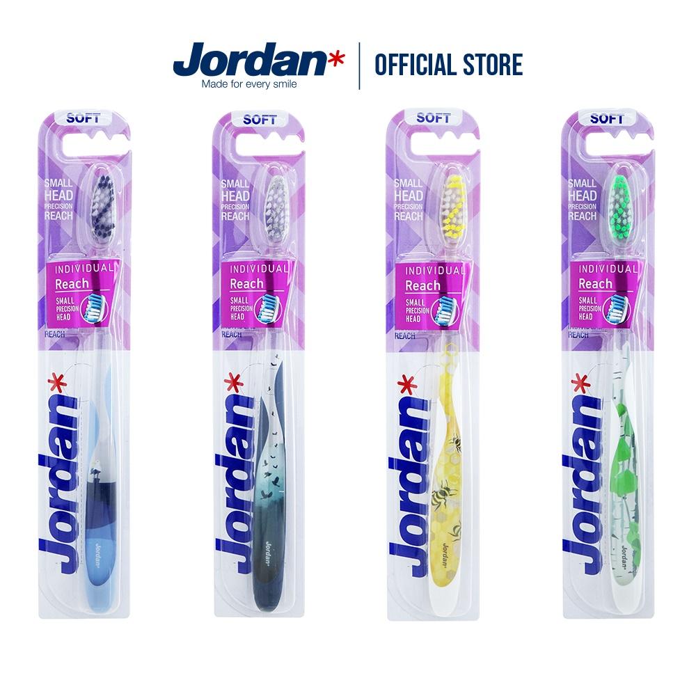 Combo 4 Bàn chải đánh răng Jordan Individual Reach, Lông mềm chữ S