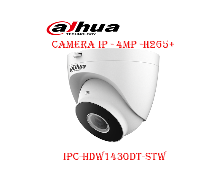 Camera IP Wifi Dome hồng ngoại không dây 4.0 Megapixel DAHUA DH-IPC-HDW1430DT-STW - hàng chính hãng