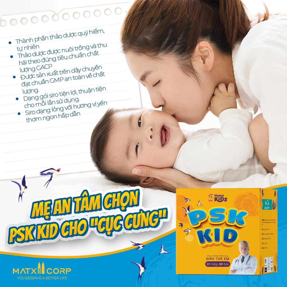 Siro Trẻ Em PSK KID - Giúp Bé Ăn Ngon Và Tăng Sức Đề Kháng - Chính Hãng Matxi Corp