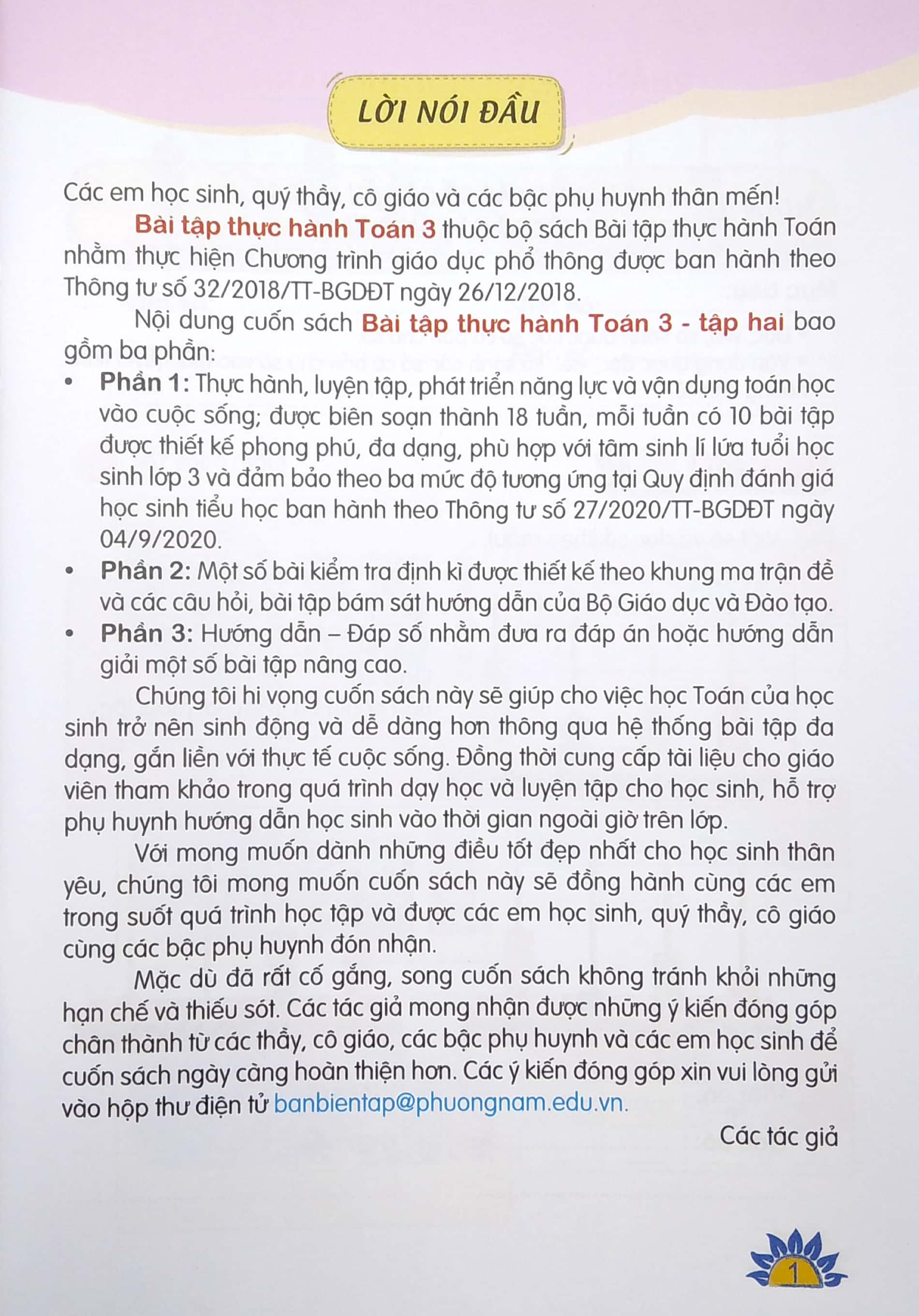 Bài Tập Thực Hành Toán 3 - Tập 2 (Theo Chương Trình Giáo Dục Phổ Thông 2018)