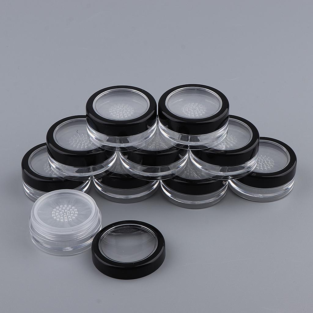 10 Pieces Empty Powder Case PP Plastic Box Cosmetic Makeup Loose Powder Jar