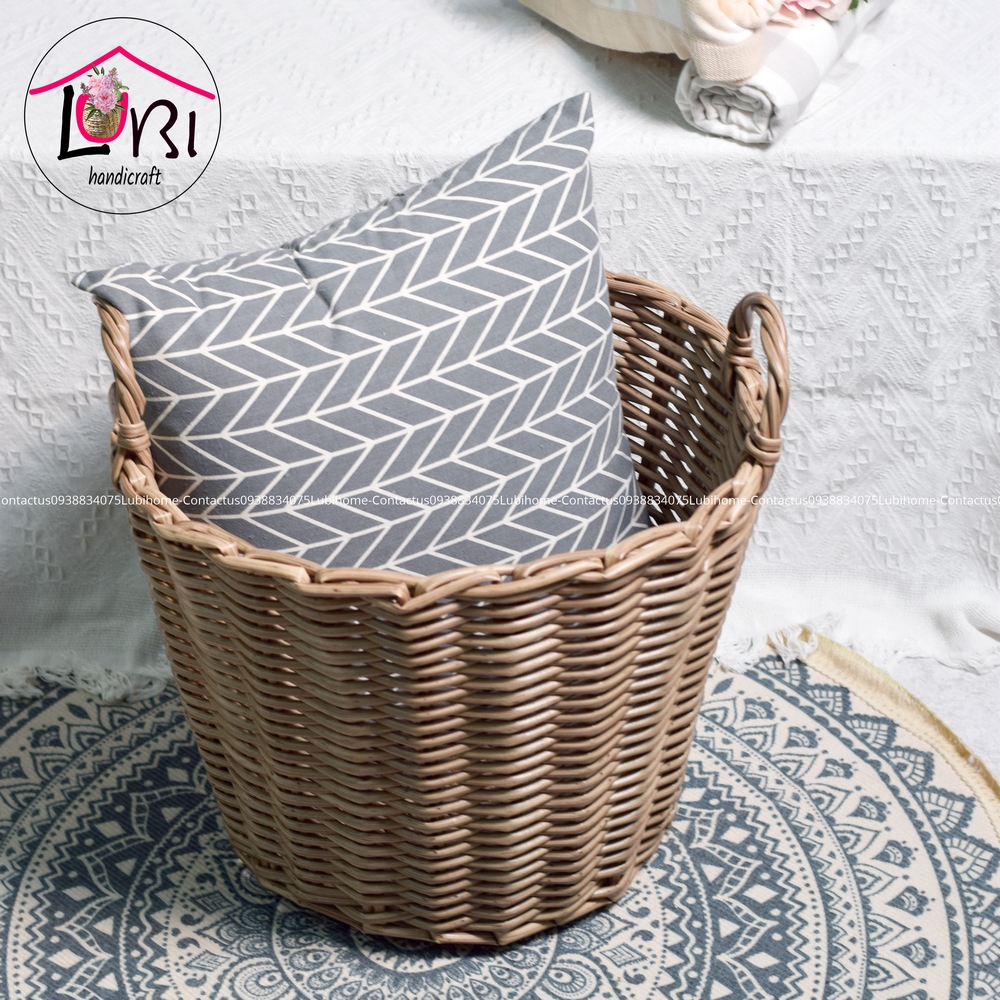 - Sọt đựng đồ đan dây nhựa bộ 3 hình tròn côn đáy - siêu bền, sang trọng
