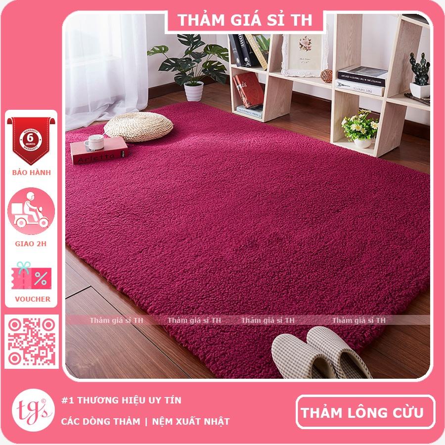 Thảm Lông Cừu Màu Đỏ Vang | Thảm Trang Trí Phòng Khách - Phòng Ngủ - Thảm Trải Sofa - Thảm Dành Cho Bé