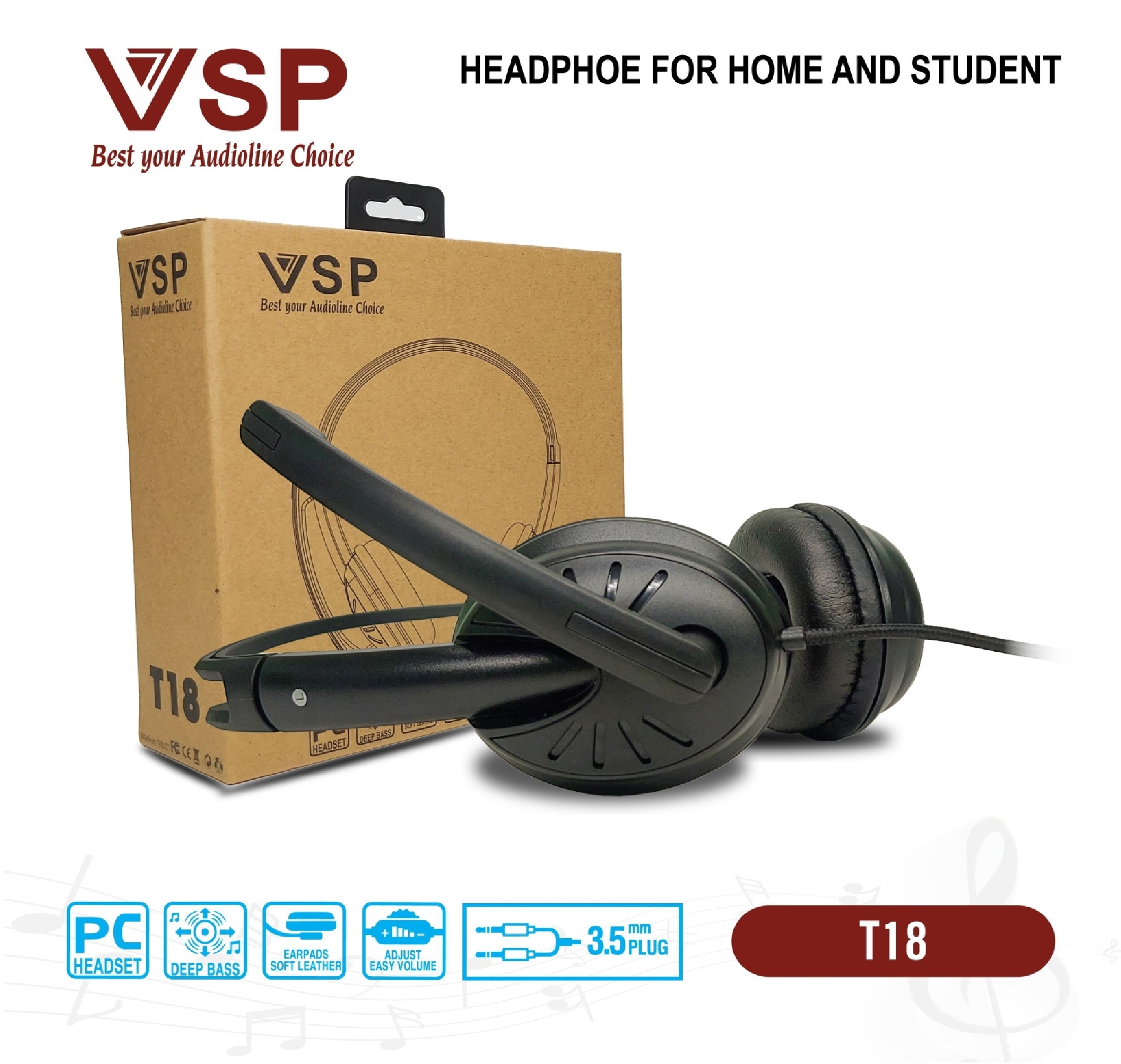 Tai Nghe VSP T18 (Chuyên học và làm việc online)  - HN- HÀNG CHÍNH HÃNG