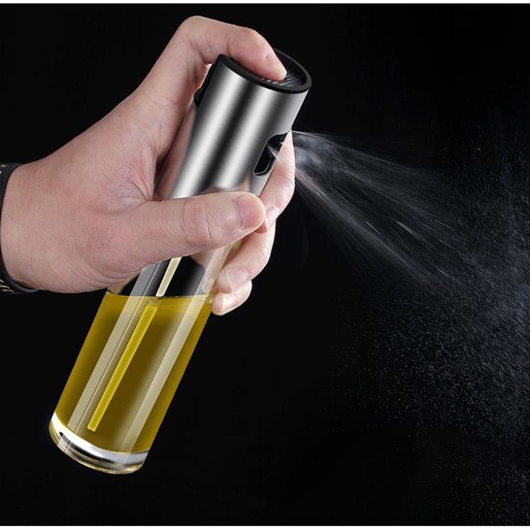 Bình Xịt Dầu Ăn Thủy Tinh Nắp Inox 100ml Siêu Tiện Dụng