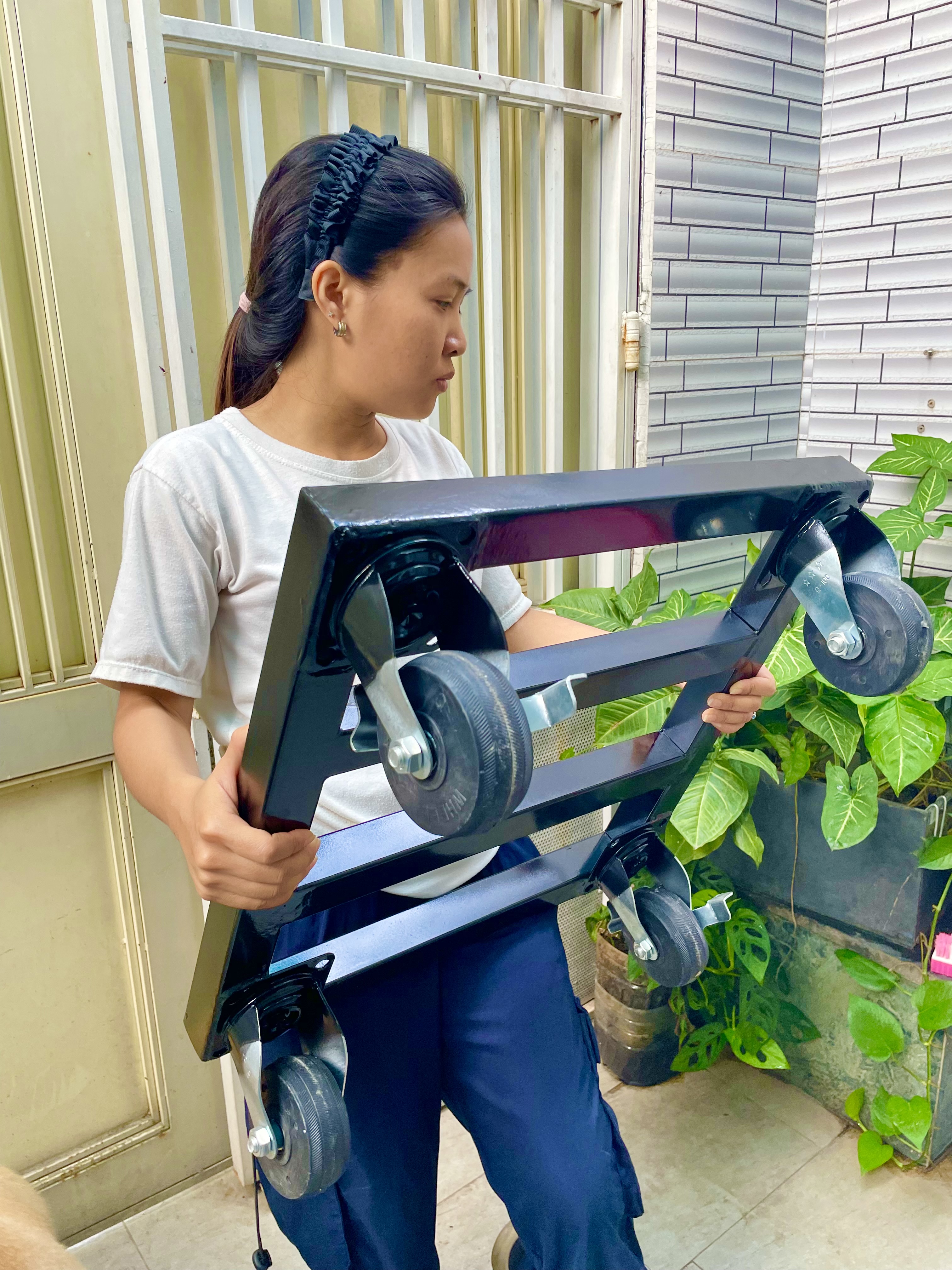 Bệ đỡ chậu kiểng size 50x50 - Đôn kê chậu kiểng bánh xe - Chịu tải 500KG
