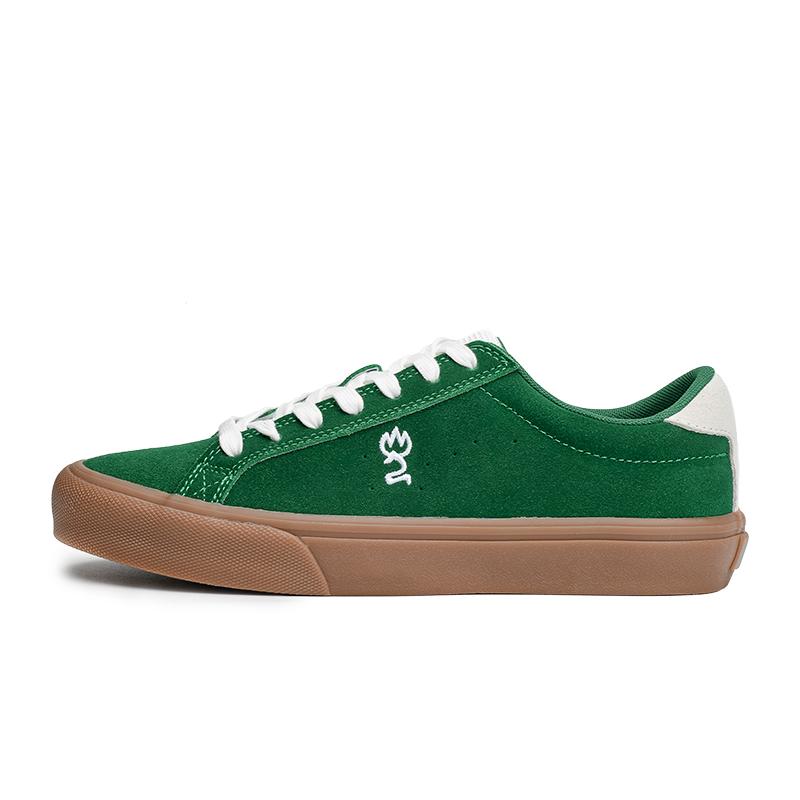 Giày thể thao da lộn bằng da màu xanh lá cây màu xanh lá cây unisex unisex giày cao su giày skateboarding dai dẻo cho bmx tennis Color: Green Shoe Size: 43