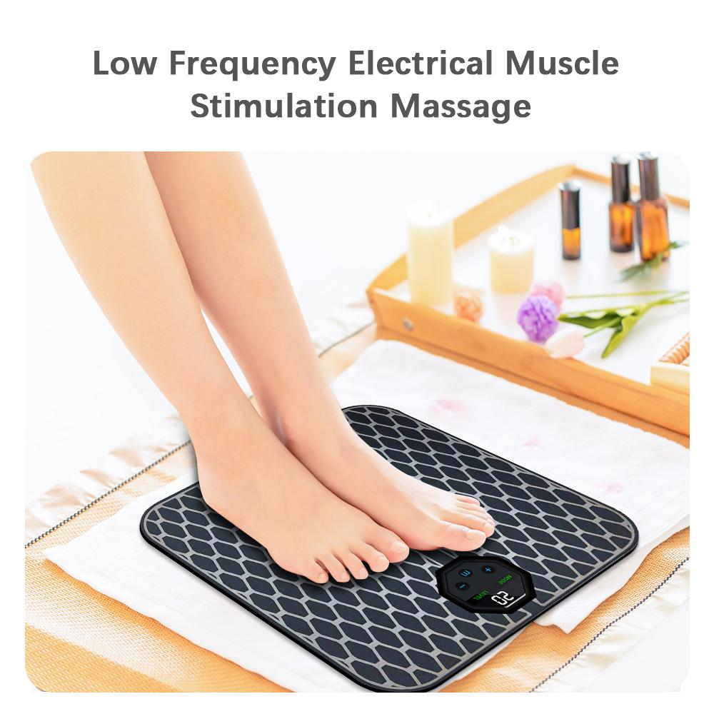 Electric Foot Massager Mat Portable Foldable Foot Massage Pad 10 Modes 20 Levels Intensity with LCD Screen