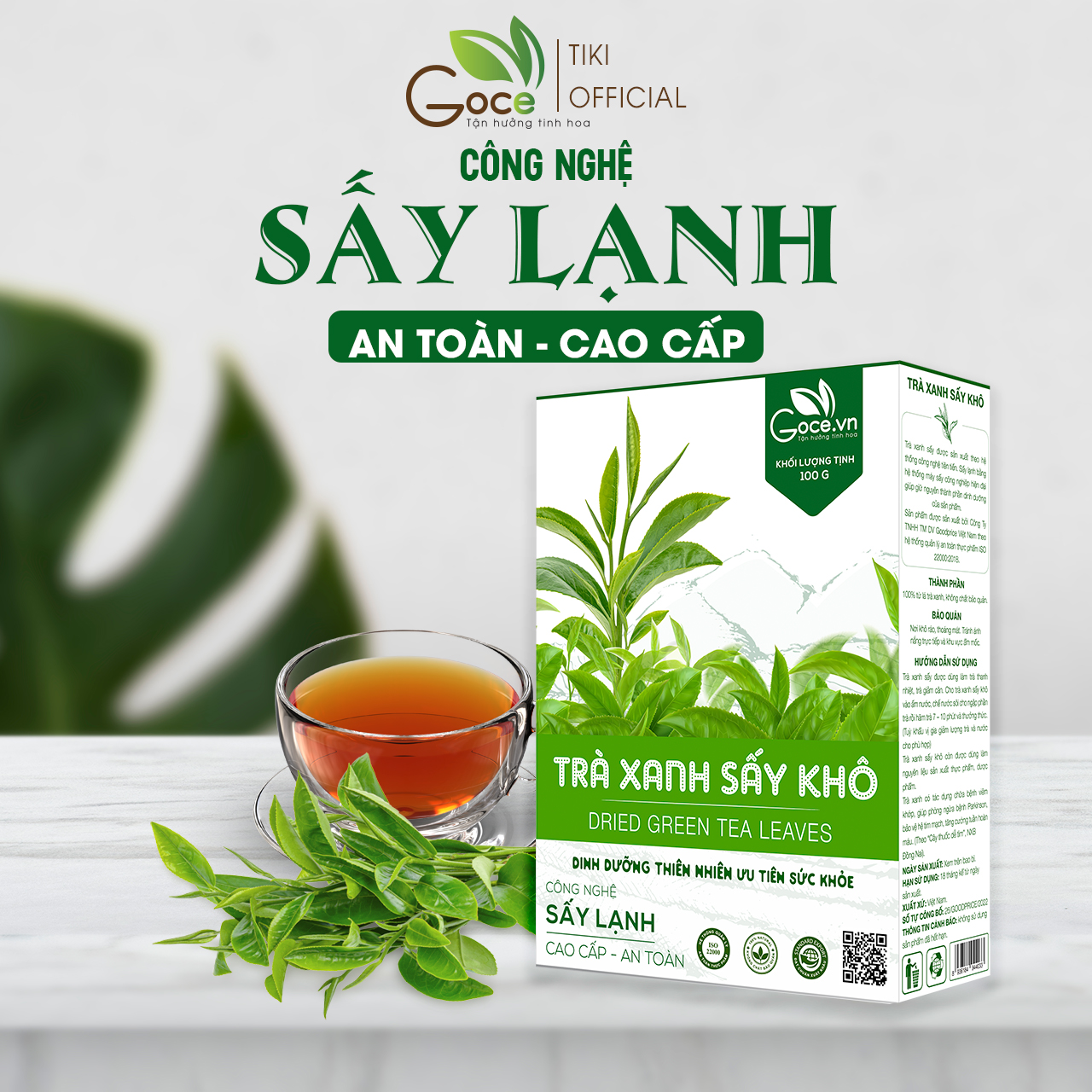 [Chống oxy hóa, giảm cholesterol] Trà xanh sấy khô Goce