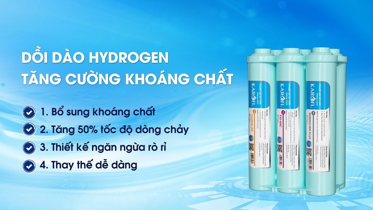 Máy lọc nước nóng lạnh RO Mỹ 10 lõi Karofi KAD-M59 - Giao trước lắp sau miễn phí toàn quốc - Bảo hành 36 tháng - Hàng chính hãng